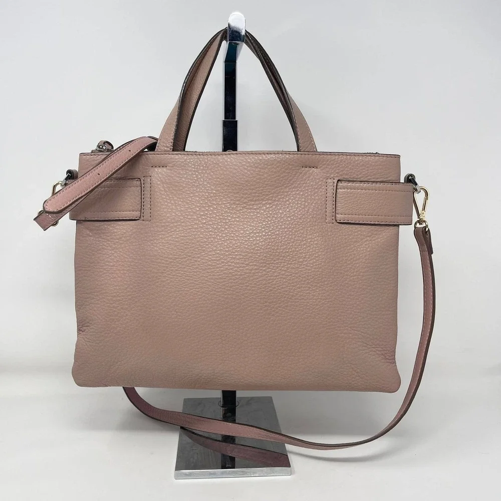 Vince Camuto Davy Accordion Top Handle Crossbody Bag Blush Pink‎ Leather READ